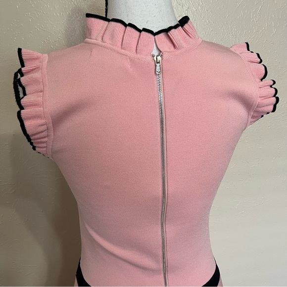 Parker Ryker Ballerina Pink Ruffle Knit Sleeveless Dress Womens Size Medium - Picture 9 of 13